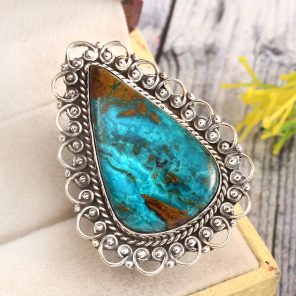 Peruvian Opal Size US 6 925 Sterling Silver Ring (REXT71-64)