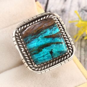 Peruvian Opal Size US 9 925 Sterling Silver Ring (REXT71-106)