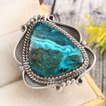 Peruvian Opal Size US 10 925 Sterling Silver Ring (REXT71-115)