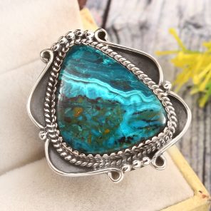 Peruvian Opal Size US 8 925 Sterling Silver Ring (REXT71-89)