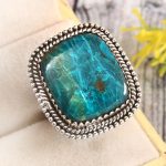 Peruvian Opal Size US 10 925 Sterling Silver Ring (REXT71-112)