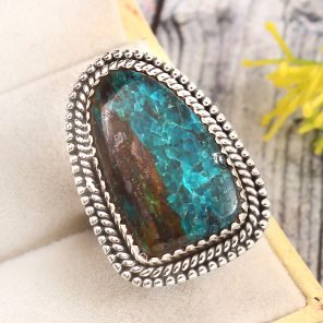 Peruvian Opal Size US 6 925 Sterling Silver Ring (REXT71-65)