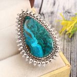 Peruvian Opal Size US 9 925 Sterling Silver Ring (REXT71-98)