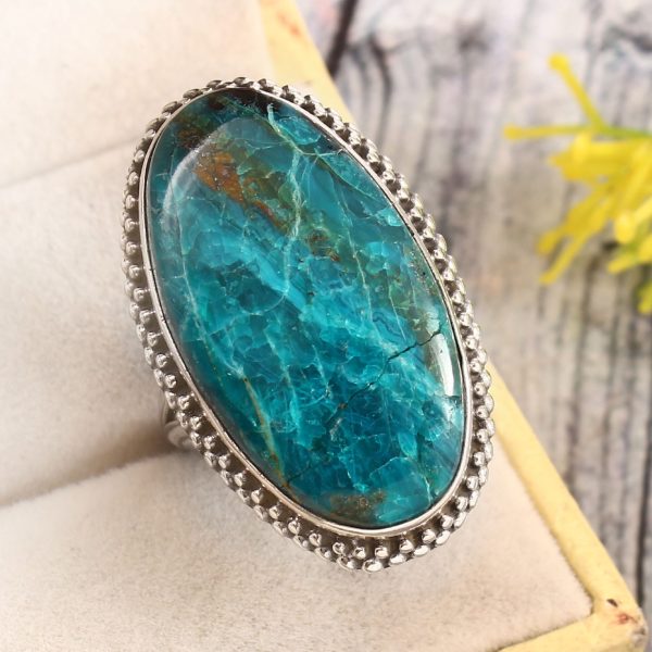 Peruvian Opal Size US 10 925 Sterling Silver Ring (REXT71-113)