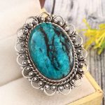 Peruvian Opal Size US 9 925 Sterling Silver Ring (REXT71-94)