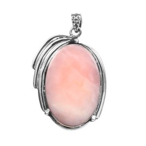 Pink Opal 2" 925 Sterling Silver Pendant (REXT73-301)