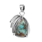 Chrysocolla 1.25" 925 Sterling Silver Pendant (REXT73-299)