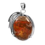 Morocco Seam Agate 1.25" 925 Sterling Silver Pendant (REXT73-306)
