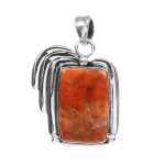 Sponge Coral 1.25" 925 Sterling Silver Pendant (REXT73-291)