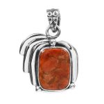 Sponge Coral 1.25" 925 Sterling Silver Pendant (REXT73-293)