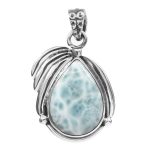 Larimar 1.25" 925 Sterling Silver Pendant (REXT73-307)