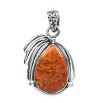 Sponge Coral 1.25" 925 Sterling Silver Pendant (REXT73-300)