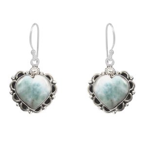 Larimar 1.5" 925 Sterling Silver Earring  (RS101-12)