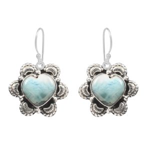 Larimar 1.5" 925 Sterling Silver Earring  (RS101-13)