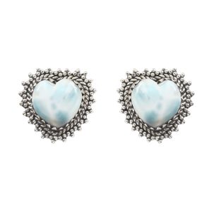 Larimar 0.75" 925 Sterling Silver Stud Earring  (RS101-31)