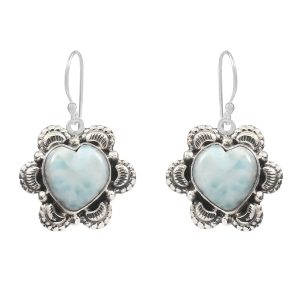 Larimar 1.5" 925 Sterling Silver Earring  (RS101-14)