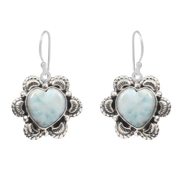 Larimar 1.5" 925 Sterling Silver Earring  (RS101-14)