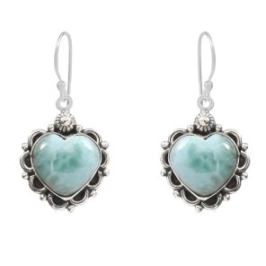 Larimar 1.25" 925 Sterling Silver Earring  (RS101-15)