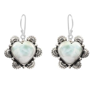 Larimar 1" 925 Sterling Silver Earring  (RS101-17)