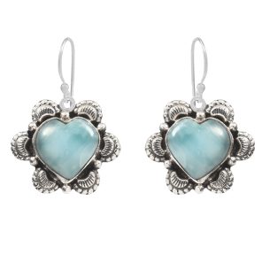 Larimar 1.25" 925 Sterling Silver Earring  (RS101-19)