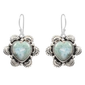Larimar 1.25" 925 Sterling Silver Earring  (RS101-20)