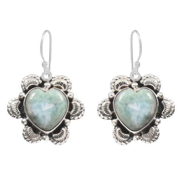 Larimar 1.25" 925 Sterling Silver Earring  (RS101-20)