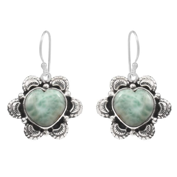 Larimar 1.25" 925 Sterling Silver Earring  (RS101-21)