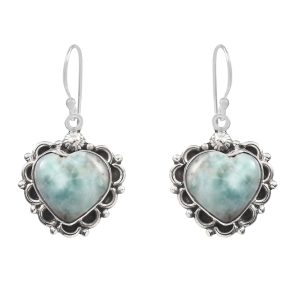 Larimar 1.25" 925 Sterling Silver Earring  (RS101-22)