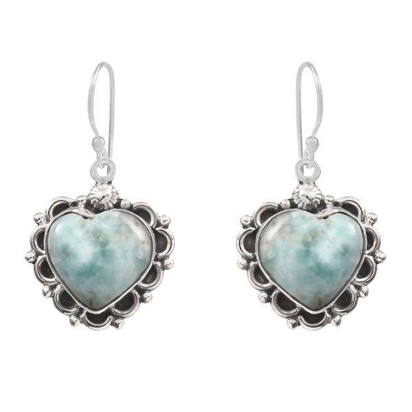 Larimar 1.25" 925 Sterling Silver Earring  (RS101-22)