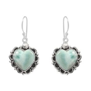 Larimar 1.25" 925 Sterling Silver Earring  (RS101-23)