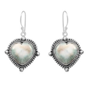 Larimar 1.25" 925 Sterling Silver Earring  (RS101-26)
