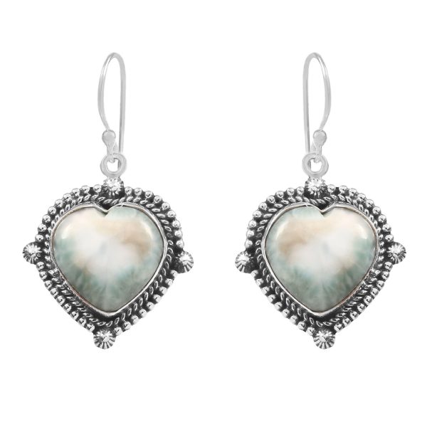 Larimar 1.25" 925 Sterling Silver Earring  (RS101-26)