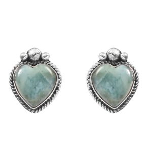 Larimar 0.75" 925 Sterling Silver Stud Earring  (RS101-35)