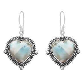Larimar 1.25" 925 Sterling Silver Earring  (RS101-27)