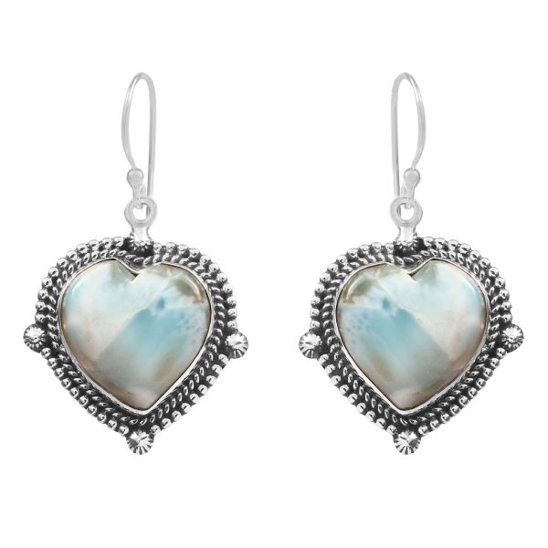 Larimar 1.25" 925 Sterling Silver Earring  (RS101-27)