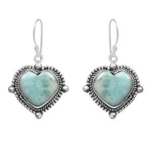 Larimar 1.25" 925 Sterling Silver Earring  (RS101-28)