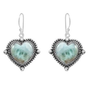 Larimar 1.25" 925 Sterling Silver Earring  (RS101-29)