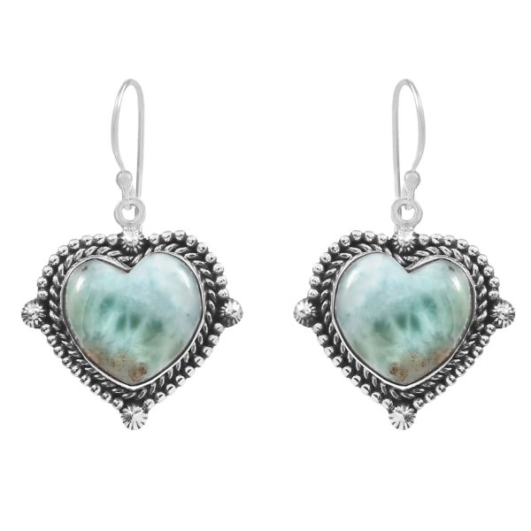 Larimar 1.25" 925 Sterling Silver Earring  (RS101-29)