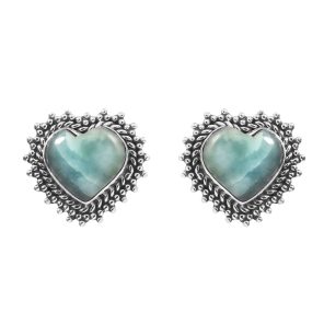 Larimar 0.75" 925 Sterling Silver Stud Earring  (RS101-36)