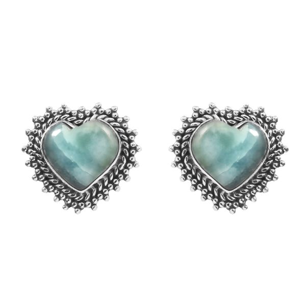 Larimar 0.75" 925 Sterling Silver Stud Earring  (RS101-36)