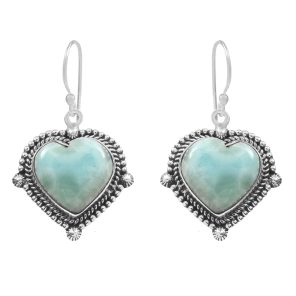 Larimar 1.25" 925 Sterling Silver Earring  (RS101-30)