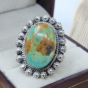 Kingman Turquoise Size US 7 925 Sterling Silver Ring (RS55-48)