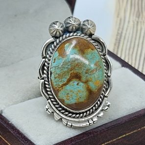 Kingman Turquoise Size US 7 925 Sterling Silver Ring (RS55-31)