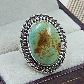 Kingman Turquoise Size US 7 925 Sterling Silver Ring (RS55-32)