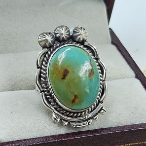 Kingman Turquoise Size US 6 925 Sterling Silver Ring (RS55-25)