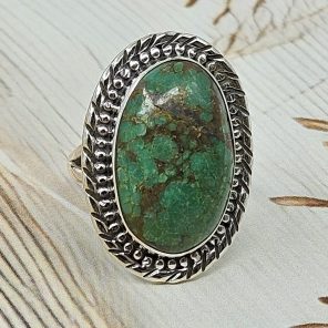 Kingman Turquoise Size US 8 925 Sterling Silver Ring (RS55-60)