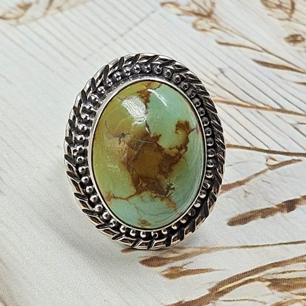 Kingman Turquoise Size US 9 925 Sterling Silver Ring (RS55-83)