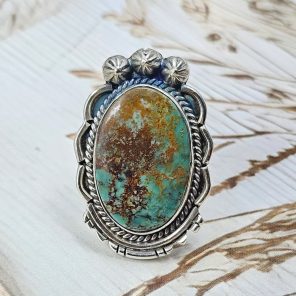 Kingman Turquoise Size US 6 925 Sterling Silver Ring (RS55-20)