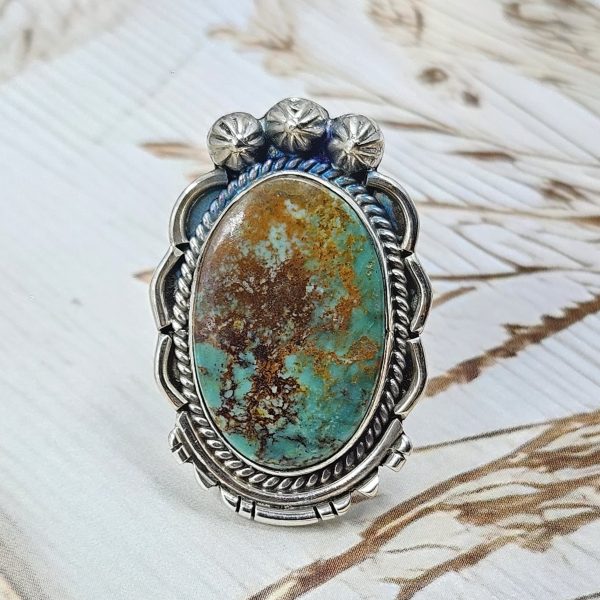 Kingman Turquoise Size US 6 925 Sterling Silver Ring (RS55-20)