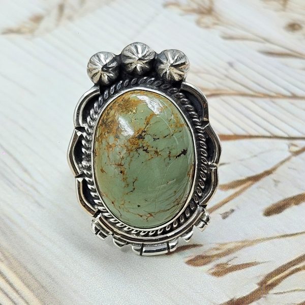 Kingman Turquoise Size US 8 925 Sterling Silver Ring (RS55-54)